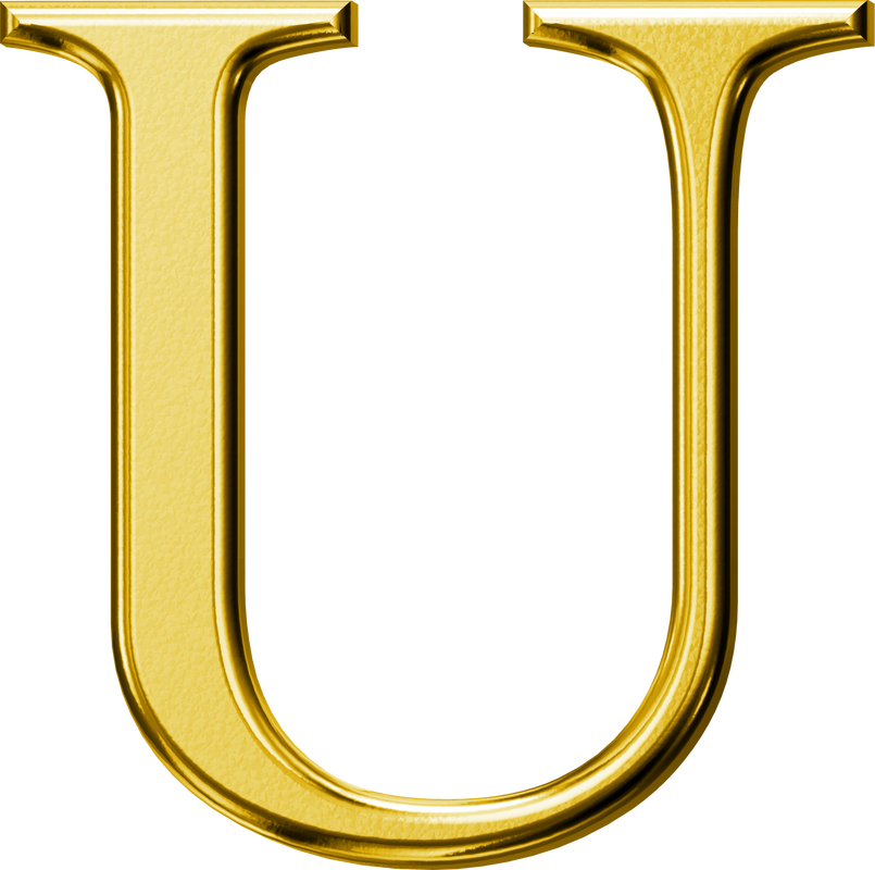 Luxury gold letter U