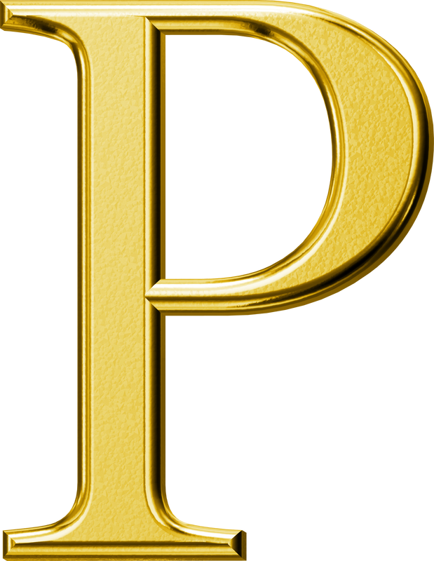 Luxury gold letter P